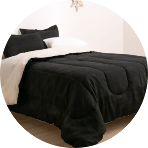 ACOLCHADO ORO LISO FULL NEGRO CASABLANCA