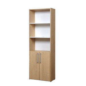 BIBLIOTECA 5 ESPACIOS 2 PUERTAS MESINA HICKORY/BLANCO RICCHEZZE