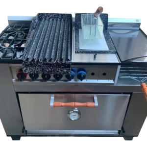 COCINA 2 HORNALLAS CON PLANCHA PARRILLA CARLITERO Y FREIDORA AI-23CGPPFR TECNOCALOR