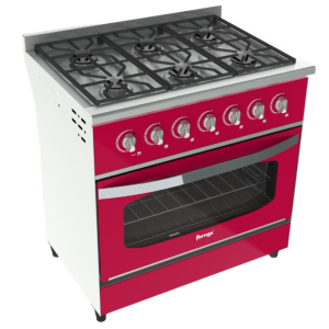 COCINA 6 HORNALLAS 86CM LINEA VERSATIL ROJA CV86RV FORNAX
