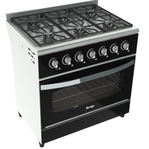 COCINA 6 HORNALLAS 86CM LINEA VERSATIL NEGRA CV86BV FORNAX