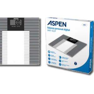 BALANZA PERSONAL DE VIDRIO ANTI SLIP 180 KILOS B-15 ASPEN