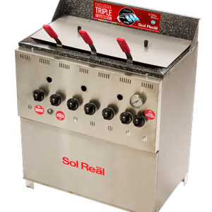 FREIDORA 42 LTS. ACERO INOXIDABLE TRIPLE INYECCION SOL REAL