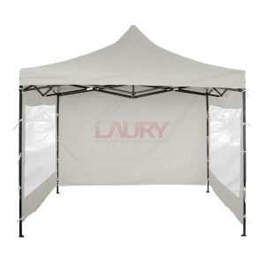 GAZEBO CON PAREDES 3X3 MTS BLANCO PLEGABLE 16893 LAURY