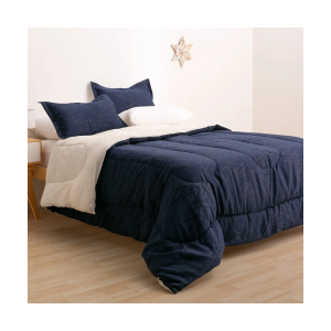 ACOLCHADO JACQUARD QUEEN CON 2 FUN + 2 ALM AZUL CASABLANCA