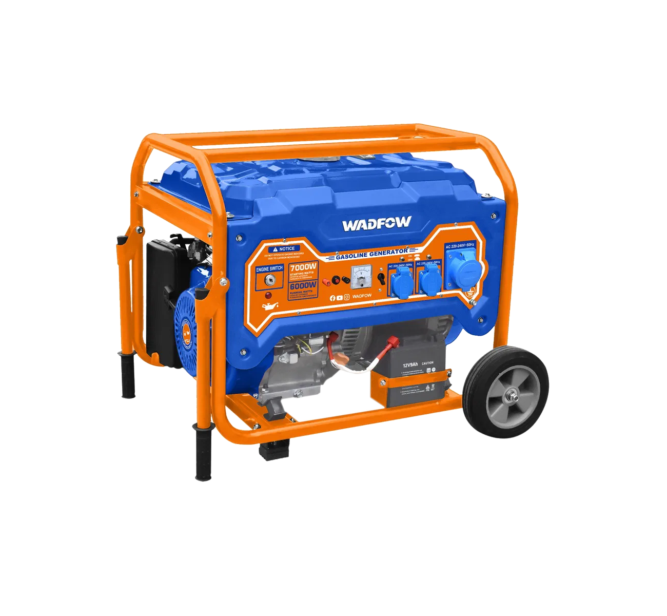 GENERADOR ELECTRICO NAFTA 7000W WGEAA096-4 WADFOW