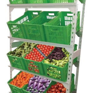 RACK VERDULERO BLANCO 12 CANASTOS 91171 MENGARELLI