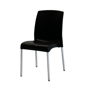 SILLA PLASTICA NEGRA MALLORCA VOSS 2000